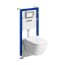 Geberit Duofix Basic Zestaw Stelaż podtynkowy do WC H112 cm + toaleta WC Smyle Square bezkołnierzowa krótka z deską sedesową wolnoopadającą białą + mata wygłuszająca 118.348.00.2 - zdjęcie 1