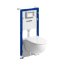 Geberit Duofix Basic Zestaw Stelaż podtynkowy do WC H112 cm + toaleta WC Selnova Compact bezkołnierzowa z deską sedesową wolnoopadającą białą + mata wygłuszająca 118.347.00.2 - zdjęcie 1