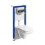 Geberit Duofix Basic Zestaw Stelaż podtynkowy do WC H112 cm + toaleta WC Selnova bezkołnierzowa z deską sedesową wolnoopadającą białą + przycisk WC chrom + mata wygłuszająca 118.340.21.2 - zdjęcie 1