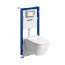 Geberit Duofix Basic Zestaw Stelaż podtynkowy do WC H112 cm + toaleta WC Smyle bezkołnierzowa z deską sedesową wolnoopadającą białą + mata wygłuszająca 118.346.00.2 - zdjęcie 1