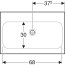 Geberit iCon Light Umywalka wpuszczana w blat 75x48 cm bez otworu na baterię bez przelewu biała 501.848.00.7 - zdjęcie 4