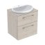 Geberit Selnova Square Zestaw szafka podumywalkowa + umywalka wpuszczana w blat 59,1x50,2x70,3 cm biały/orzech włoski hickory jasny melamina struktura drewna 502.871.00.1 - zdjęcie 1