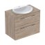 Geberit Selnova Square Zestaw szafka podumywalkowa + umywalka wpuszczana w blat 59,1x50,2x70,3 cm biały/orzech włoski hickory melamina struktura drewna 502.874.00.1 - zdjęcie 1
