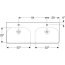 Geberit Smyle Square Umywalka wisząca lub meblowa podwójna 120x48 cm z dwoma otworami na baterię z dwoma przelewami biała z powłoką KeraTect 500.223.01.8 - zdjęcie 3