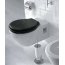 Globo Paestum Zestaw Toaleta WC podwieszana 57x38 cm z deską sedesową zwykłą, biały/czarny PAS03.BI+PA020N - zdjęcie 2