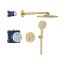 Grohe Grohtherm SmartControl Zestaw prysznicowy termostatyczny podtynkowy z deszczownicą brushed cool sunrise 34863GN0 - zdjęcie 1