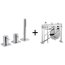 Hansa Stela Bateria nawannowa 3-otworowa z korpusem podtynkowym chrom 57319012+53010200 - zdjęcie 1