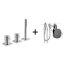 Hansa Stela Bateria nawannowa 3-otworowa z korpusem podtynkowym chrom 57319012+53030200 - zdjęcie 1