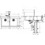 Hansgrohe C71 Combi Zestaw Zlewozmywak stalowy dwukomorowy 86,5x50 cm + bateria kuchenna + syfon chrom 43203000 - zdjęcie 3
