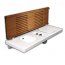 Hatria G-Full Wielofunkcyjna ławka wisząca z toaletą WC i bidetem 141,5x50 cm prawa, biała/drewno iroko YXD0 - zdjęcie 1