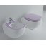 Hidra Dial Muszla klozetowa miska WC podwieszana 55x38x42 cm, biała/fioletowa DLW10016 - zdjęcie 1