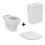 Ideal Standard Tesi Zestaw Toaleta WC AquaBlade bez kołnierza kompaktowa stojąca + spłuczka dopływ boczny + deska zwykła Thin biały T008701+T356701+T352801 - zdjęcie 1