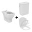 Ideal Standard Tesi Zestaw Toaleta WC AquaBlade bez kołnierza kompaktowa stojąca + spłuczka dopływ boczny + deska wolnoopadająca Thin biały T008701+T356701+T352701 - zdjęcie 1