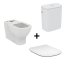 Ideal Standard Tesi Zestaw Toaleta WC stojąca kompakt AquaBlade bez kołnierza + spłuczka dopływ boczny + deska zwykła Thin biały T008201+T356701+T352801 - zdjęcie 1