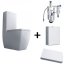 Kerasan Ego Zestaw Toaleta WC kompaktowa 60x35,5 cm z deską sedesową wolnoopadającą i spłuczką z mechanizmem, biały/chrom 3217+328801+318101+750990 - zdjęcie 1