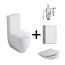 Kerasan Flo Zestaw Toaleta WC kompaktowa 60x36 cm + deska wolnoopadająca + spłuczka + mechanizm spłukujący biały/chrom 311701+319101+318101+750990 - zdjęcie 1