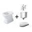 Kerasan Retro Zestaw Toaleta WC kompaktowa 59x38,5 cm + deska wolnoopadająca + spłuczka + mechanizm spłukujący biały/chrom 101001+108801+108201+750990+757190 - zdjęcie 1
