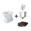 Kerasan Retro Zestaw Toaleta WC kompaktowa 59x38,5 cm + deska wolnoopadająca + spłuczka + mechanizm spłukujący biały/orzech/chrom 101001+108840+1081+750990 - zdjęcie 1