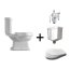 Kerasan Retro Zestaw Toaleta WC kompaktowa 72x38,5 cm + deska wolnoopadająca + spłuczka + mechanizm spłukujący biały/chrom 101301+108801+1081+750990 - zdjęcie 1