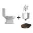 Kerasan Retro Zestaw Toaleta WC kompaktowa 72x38,5 cm + deska wolnoopadająca + spłuczka + mechanizm spłukujący biały/orzech/chrom 101301+108840+1081+750990 - zdjęcie 1