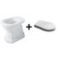 Kerasan Retro Zestaw Toaleta WC stojąca 53x38,5 cm odpływ poziomy z deską sedesową zwykłą, biały/chrom 101101+109001 - zdjęcie 1