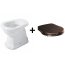 Kerasan Retro Zestaw Toaleta WC stojąca 53x38,5 cm odpływ poziomy z deską sedesową drewnianą wolnoopadającą, biały/orzech/chrom 101101+108840 - zdjęcie 1