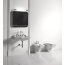 Kerasan Waldorf Umywalka wisząca 60x55cm, z przelewem, z otworem, biały wykończenie chrom 4140K1 - zdjęcie 3