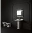 Kerasan Waldorf Umywalka wisząca 80x55cm, z przelewem, z otworem, biała wykończenie chrom 4141K1 - zdjęcie 4