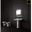 Kerasan Waldorf Umywalka wisząca 80x55cm, z przelewem, z otworem, czarne wykończenie złote 4141K5 - zdjęcie 5