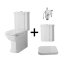 Kerasan Waldorf Zestaw Toaleta WC kompaktowa 68x40 cm + deska wolnoopadająca + spłuczka + mechanizm spłukujący biały/chrom 411701+418801+418101+750990 - zdjęcie 1