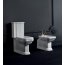 Kerasan Waldorf Zestaw Toaleta WC kompaktowa 68x40 cm + deska wolnoopadająca + spłuczka + mechanizm spłukujący biały/chrom 411701+418801+418101+750990 - zdjęcie 3