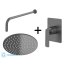 Kohlman Experience Gray Zestaw prysznicowy podtynkowy z deszczownicą 25 cm szczotkowany grafit QW220EGR25 - zdjęcie 1