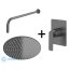 Kohlman Experience Gray Zestaw prysznicowy podtynkowy z deszczownicą 30 cm szczotkowany grafit QW220EGR30 - zdjęcie 1