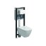 Koło Modo Pure Zestaw Toaleta WC 54x35 cm bez kołnierza + deska wolnoopadająca + stelaż podtynkowy Technic GT + przycisk Elegant biały/biały 99674000 - zdjęcie 1