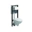 Koło Nova Pro Zestaw Toaleta WC 53x35 cm bez kołnierza + deska wolnoopadająca + stelaż podtynkowy Technic GT + przycisk Eclipse 2 biały/biały 99672000 - zdjęcie 1