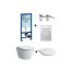 Laufen Pro Zestaw Toaleta WC 53x36 cm Rimless bez kołnierza z deską wolnoopadającą Slim i stelażem Grohe Rapid SL 3w1 biały H8209660000001+H8989660000001+38772001 - zdjęcie 1