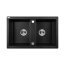 Laveo Barbados Zlewozmywak granitowy dwukomorowy 48x78 cm czarny SBB_720T - zdjęcie 1