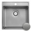 Laveo Besos Zlewozmywak stalowy jednokomorowy 49x48 cm inox len SLB310T - zdjęcie 2