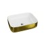 Lavita Galera Brushed Gold Umywalka nablatowa 50,5x40 cm biały/złoty 5900378325741 - zdjęcie 1