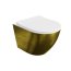 Lavita Sofi Slim Brushed Gold Zestaw Toaleta WC bez kołnierza 49x36,5 cm + deska wolnoopadająca złoty szczotkowany/biały połysk 5900378331858 - zdjęcie 1