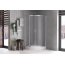 New Trendy Feria Kabina półokrągła 80x80x201 cm z brodzikiem profile chrom szkło perłowe ZF-0007 - zdjęcie 1