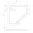 New Trendy New Azura Brodzik pięciokątny 80x80x5 cm biały B-0415 - zdjęcie 2