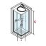 Novellini Eon A80 Kabina masażowo-parowa narożna kwadratowa 80x80x221 cm drzwi przesuwne, z hydromasażem, z dachem, deszczownicą, białe LED, szkło przezroczyste, profile chrom połysk EONA89M1F-1AK - zdjęcie 2
