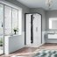 Novellini Glax Black 1 2.0 G+F Sauna parowa 90x90x210 cm wersja lewa profile czarne szkło przezroczyste G21GF90SM5-1HH - zdjęcie 1