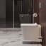 Omnires Boston Zestaw Toaleta WC 53x36 cm bez kołnierza + deska wolnoopadająca + stelaż + przycisk WC biały połysk/chrom BOSTONSETBPCR - zdjęcie 7
