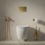 Omnires Eco Flush Set Zestaw Stelaż WC StrongFrame z Eco spłukiwaniem + przycisk WC Steel-R45 złoty szczotkowany STFWCECO1R45-RGLB - zdjęcie 5