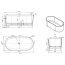 Omnires Marble+ Monaco Wanna wolnostojąca 181x85x60 cm, biała MONACO181BP - zdjęcie 3