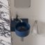 Omnires Ovo M+ Umywalka nablatowa lub wisząca 34,5x33,5 cm lewa midnight blue mat OVO335UWLMB - zdjęcie 5