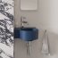 Omnires Ovo M+ Umywalka nablatowa lub wisząca 34,5x33,5 cm lewa midnight blue mat OVO335UWLMB - zdjęcie 6