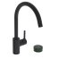 Oras Optima Bateria kuchenna wysoka z zaworem do zmywarki Bluetooth 9 V czarny mat 2639AF-33 - zdjęcie 1